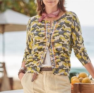 Sundance Tangier Camo Print Cardigan Size Small